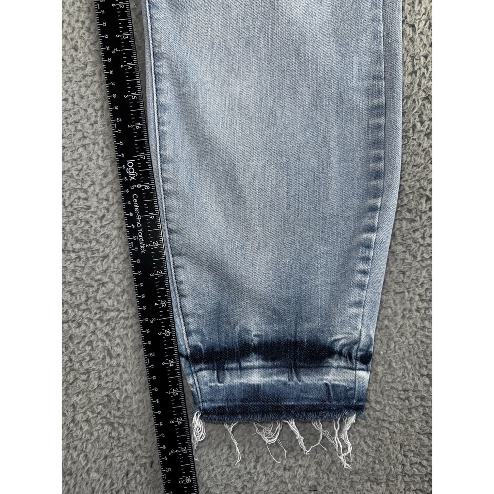 Judy Blue Jeans Women 24w Skinny Fit Fringe Raw Hem Light Wash Denim Pants - Picture 6 of 12